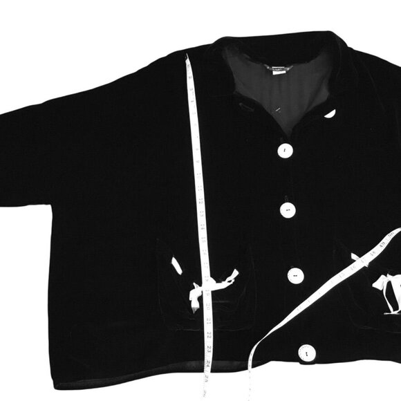 VTG Angel Pie Women Pants Set Langelook Black Velvet Ribbons Oversized OSFM - Picture 6 of 14